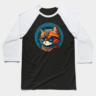 Colorful Cat Kitten Lover Baseball T-Shirt